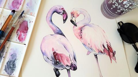 https://pixabay.com/en/art-painting-the-greater-flamingo-3298199/