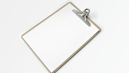 A blank board shown on a white background