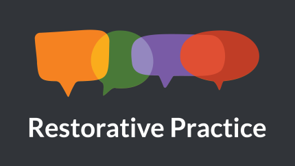 restorative practice with conversation bubbles
