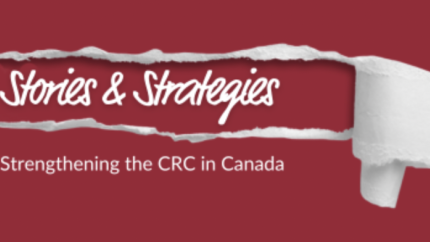 Logo of the "Stories and Strategies" initiative of the CRC in Canada