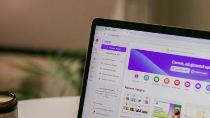 Canva on a laptop screen