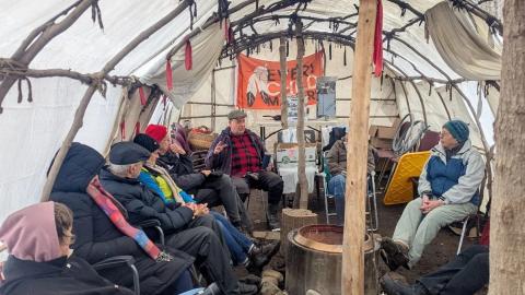 A group photo of On-the-Land Learning Participants 