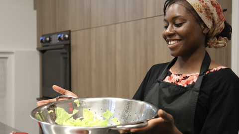 A Montreal teenager provides meals at a mission project in Montreal. Courtesy of Resonate Global Mission.