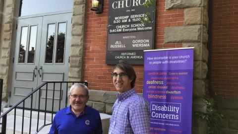 Terry DeYoung and Mark Stephenson outside of Hope Church