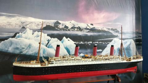 a model of the Titanic passenger ship