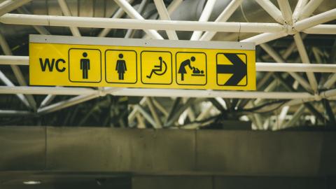 accessible directional signs in a building