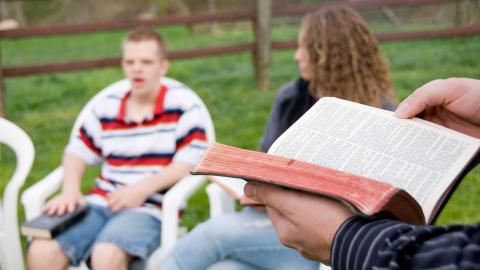 An outdoor Bible study