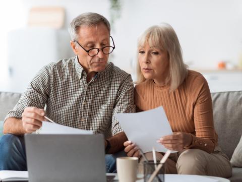 couple reviewing finances