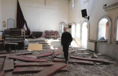 Die zerstörte Kirche der prebyterianischen Gemeinde Homs